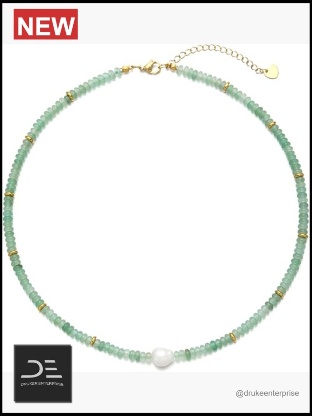 Natural Stone Beaded Choker Necklace with Freshwater Pearl
